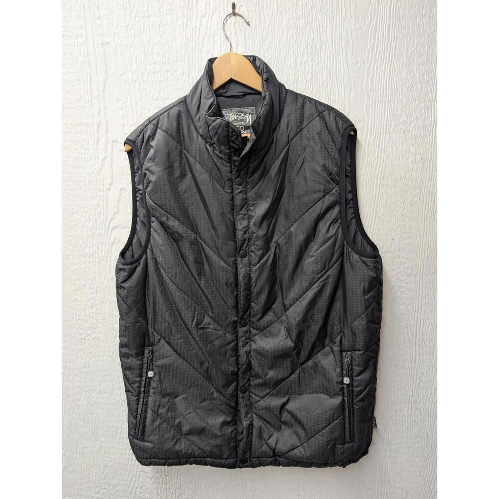Stussy Gear Black Thermolite Insulated Puffer Vest Outdoor Streetwear Men's XL